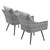 Endeavor Armchair Outdoor Patio Wicker Rattan Set of 2, Fabric Rattan Wicker, Grey Gray, 17286