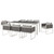 Stance 9 Piece Outdoor Patio Aluminum Dining Set, Aluminum Fabric, White Grey Gray, 17291