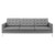 Loft Tufted Button Upholstered Faux Leather Sofa, Faux Vinyl Leather Metal Steel, Grey Gray Silver, 17319