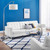 Loft Tufted Button Upholstered Faux Leather Sofa, Faux Vinyl Leather Metal Steel, White, 17321