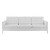 Loft Tufted Button Upholstered Faux Leather Sofa, Faux Vinyl Leather Metal Steel, White, 17321