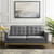 Loft Gold Stainless Steel Leg Performance Velvet Loveseat, Velvet Fabric, Gold Grey Gray, 17328