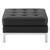 Loft Tufted Button Upholstered Faux Leather Ottoman, Faux Vinyl Leather, Black Silver, 17338