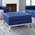 Loft Tufted Button Upholstered Faux Leather Ottoman, Faux Vinyl Leather, Navy Blue Silver, 17340