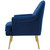 Revive Tufted Button Accent Performance Velvet Armchair, Velvet Fabric Metal Steel, Navy Blue, 17371