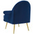 Revive Tufted Button Accent Performance Velvet Armchair, Velvet Fabric Metal Steel, Navy Blue, 17371
