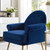 Revive Tufted Button Accent Performance Velvet Armchair, Velvet Fabric Metal Steel, Navy Blue, 17371
