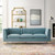 Ingenuity Channel Tufted Performance Velvet Sofa, Velvet Fabric Metal Steel, Light Blue, 17404