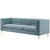 Ingenuity Channel Tufted Performance Velvet Sofa, Velvet Fabric Metal Steel, Light Blue, 17404