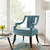 Harken Performance Velvet Accent Chair, Velvet Fabric Wood, Light Blue, 17416