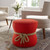 Beat Nautical Rope Upholstered Fabric Ottoman, Fabric, Orange Red, 17427