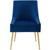 Discern Upholstered Performance Velvet Dining Chair, Velvet Fabric Stainless Steel Metal, Navy Blue, 17457