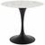 Lippa 36" Round Artificial Marble Dining Table, Artificial Marble Stone Metal, Black White, 17470