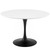 Lippa 47" Round Wood Dining Table, Wood Metal Steel, Black White, 17475