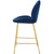 Scoop Gold Stainless Steel Leg Performance Velvet Counter Stool, Velvet Fabric Metal Steel, Navy Blue, 17507