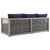 Aura 4 Piece Outdoor Patio Wicker Rattan Set, Rattan Wicker Fabric, Grey Gray Navy Blue, 17517