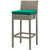 Conduit Bar Stool Outdoor Patio Wicker Rattan Set of 4, Fabric Rattan Wicker, Green, 17541