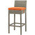 Conduit Bar Stool Outdoor Patio Wicker Rattan Set of 4, Fabric Rattan Wicker, Orange, 17545