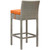 Conduit Bar Stool Outdoor Patio Wicker Rattan Set of 4, Fabric Rattan Wicker, Orange, 17545