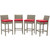 Conduit Bar Stool Outdoor Patio Wicker Rattan Set of 4, Fabric Rattan Wicker, Red, 17547