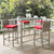 Conduit Bar Stool Outdoor Patio Wicker Rattan Set of 4, Fabric Rattan Wicker, Red, 17547