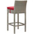 Conduit Bar Stool Outdoor Patio Wicker Rattan Set of 4, Fabric Rattan Wicker, Red, 17547