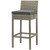 Conduit Bar Stool Outdoor Patio Wicker Rattan Set of 2, Fabric Rattan Wicker, Dark Grey Gray, 17563
