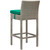 Conduit Bar Stool Outdoor Patio Wicker Rattan Set of 2, Fabric Rattan Wicker, Green, 17565