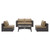 Convene 5 Piece Set Outdoor Patio with Fire Pit, Fabric Rattan Wicker, Beige, 17588