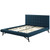 Julia Queen Biscuit Tufted Upholstered Fabric Platform Bed, Fabric, Blue, 17760