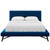 Julia Queen Biscuit Tufted Performance Velvet Platform Bed, Velvet Fabric, Navy Blue, 17764