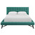 Julia Queen Biscuit Tufted Performance Velvet Platform Bed, Velvet Fabric, Aqua Blue, 17765