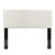 Keira Full/Queen Performance Velvet Headboard, Velvet Fabric, Ivory White, 17776