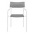 Raleigh Stackable Outdoor Patio Aluminum Dining Armchair, Fabric Aluminum, White Grey Gray, 17828
