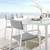 Raleigh Stackable Outdoor Patio Aluminum Dining Armchair, Fabric Aluminum, White Grey Gray, 17828