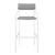 Raleigh Stackable Outdoor Patio Aluminum Bar Stool, Velvet Fabric Metal Steel, White Grey Gray, 17830