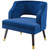 Traipse Button Tufted Open Back Performance Velvet Armchair, Velvet Fabric, Navy Blue, 17845