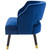Traipse Button Tufted Open Back Performance Velvet Armchair, Velvet Fabric, Navy Blue, 17845
