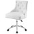 Regent Tufted Button Swivel Faux Leather Office Chair, Faux Vinyl Leather Aluminum, White, 17859