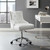 Regent Tufted Button Swivel Faux Leather Office Chair, Faux Vinyl Leather Aluminum, White, 17859