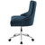 Regent Tufted Button Swivel Upholstered Fabric Office Chair, Fabric Aluminum, Navy Blue, 17860