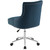 Regent Tufted Button Swivel Upholstered Fabric Office Chair, Fabric Aluminum, Navy Blue, 17860