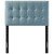 Lily Biscuit Tufted Twin Performance Velvet Headboard, Velvet Fabric, Light Blue, 17929