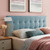 Lily Queen Biscuit Tufted Performance Velvet Headboard, Velvet Fabric, Light Blue, 17939