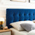 Lily Queen Biscuit Tufted Performance Velvet Headboard, Velvet Fabric, Navy Blue, 17940