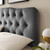 Annabel King Diamond Tufted Performance Velvet Headboard, Velvet Fabric, Grey Gray, 17973
