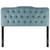 Annabel Queen Diamond Tufted Performance Velvet Headboard, Velvet Fabric, Light Blue, 17984