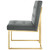 Privy Gold Stainless Steel Performance Velvet Dining Chair, Velvet Fabric Metal Steel, Gold Grey Gray, 18022