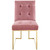 Privy Gold Stainless Steel Performance Velvet Dining Chair, Velvet Fabric Metal Steel, Gold Pink, 18023