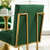 Privy Gold Stainless Steel Performance Velvet Dining Chair, Velvet Fabric Metal Steel, Gold Green, 18024
